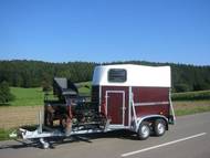 Typ “Pony” mit verlängerter Deichsel und Halterung für Kutsche